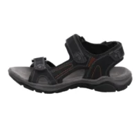 Rohde herresandal i sort nubuck, med velcroremme.