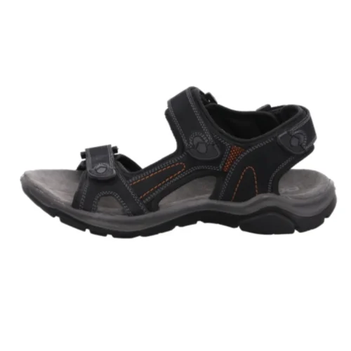 Rohde herresandal i sort nubuck, med velcroremme.