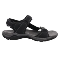Rohde herresandal i sort nubuck, med velcroremme.