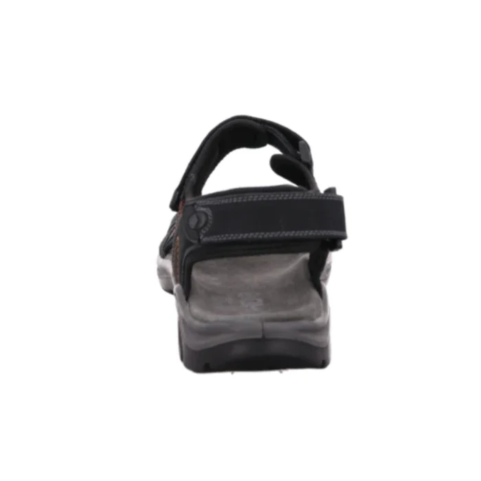 Rohde herresandal i sort nubuck, med velcroremme.