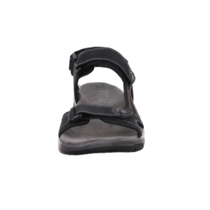 Rohde herresandal i sort nubuck, med velcroremme.