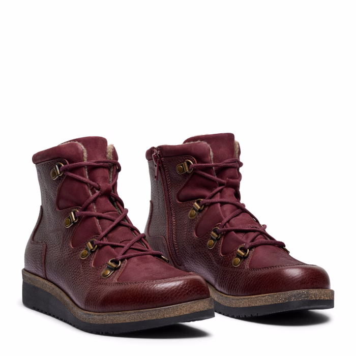New Feet kort bordeaux skind støvle