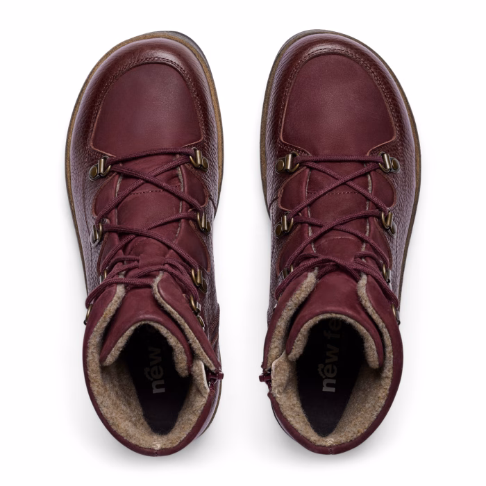 New Feet kort bordeaux skind støvle