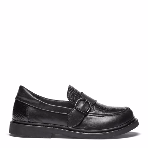 New Feet loafer i sort skind, wide model