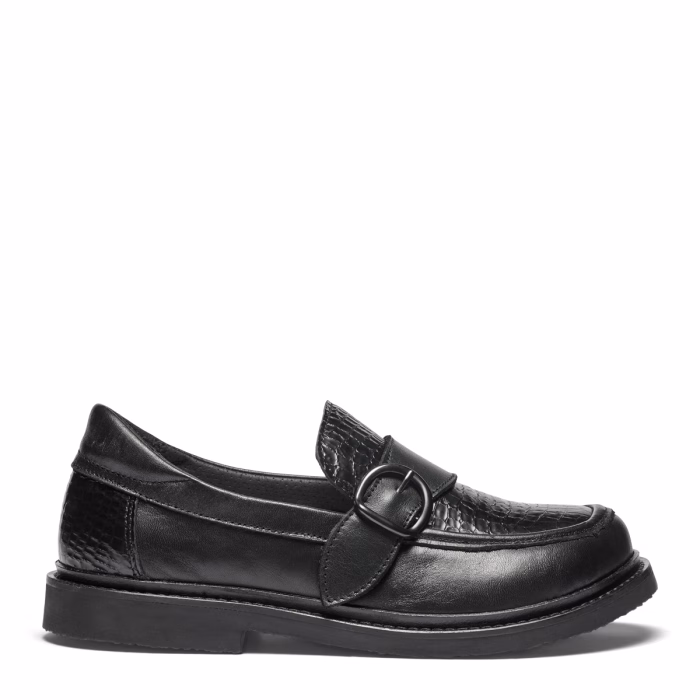 New Feet loafer i sort skind, wide model