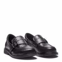 New Feet loafer i sort skind, wide model