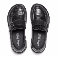 New Feet loafer i sort skind, wide model