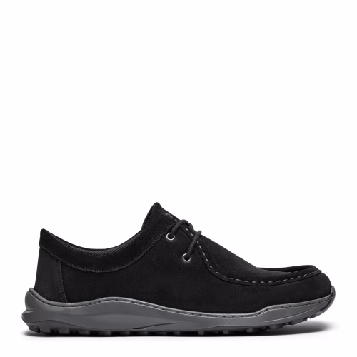 New Feet sort bred herresko med snørebånd. Lavet i sort ruskind