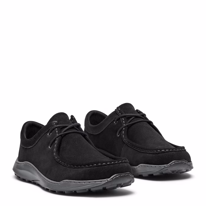 New Feet sort bred herresko med snørebånd. Lavet i sort ruskind