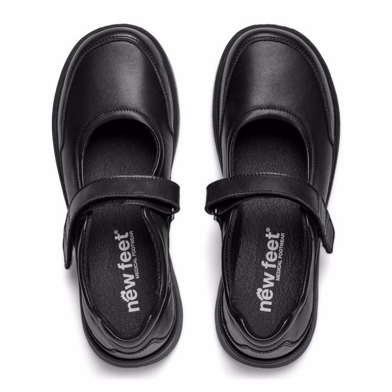 Elegant bred New Feet ballerina i sort