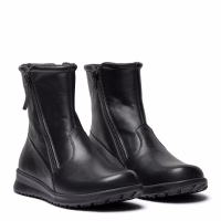 New Feet vinterstøvle med for og tex membran, sort skind med 2 lynlåse.