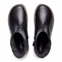 New Feet vinterstøvle med for og tex membran, sort skind med flet og spænde på siden samt lynlås.