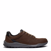 New Feet bred herresko i brun nubuck med lynlås og snørebånd