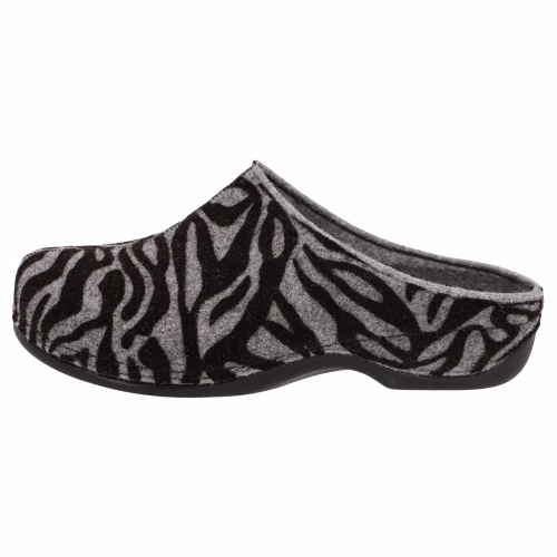 Berkemann hjemmesko med zebra mønster og udtagelig indersål.