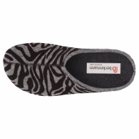 Berkemann hjemmesko med zebra mønster og udtagelig indersål.