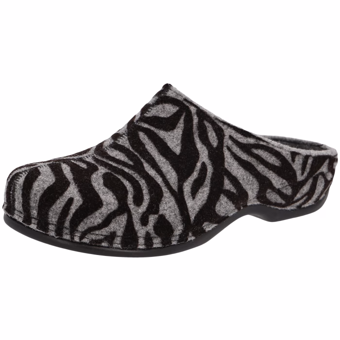 Berkemann hjemmesko med zebra mønster og udtagelig indersål.