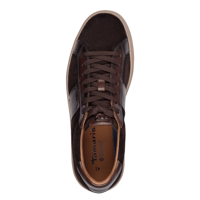 Tamaris herre sneaker i brun ruskind