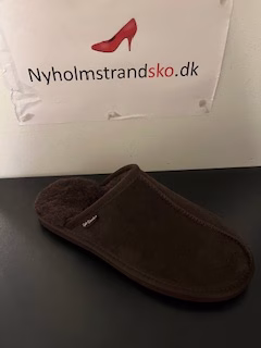 Cph-Comfort hjemmesko i brun ruskind, med uld for.