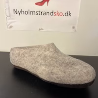 Nauseni hjemmesko i grå uldfilt, dame og herre